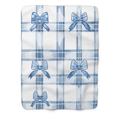 Blue Bow - 1 Piece Premium Blanket