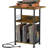 Darrius Rustic Brown Record Player Stand With Vinyl Storage And Charging Station