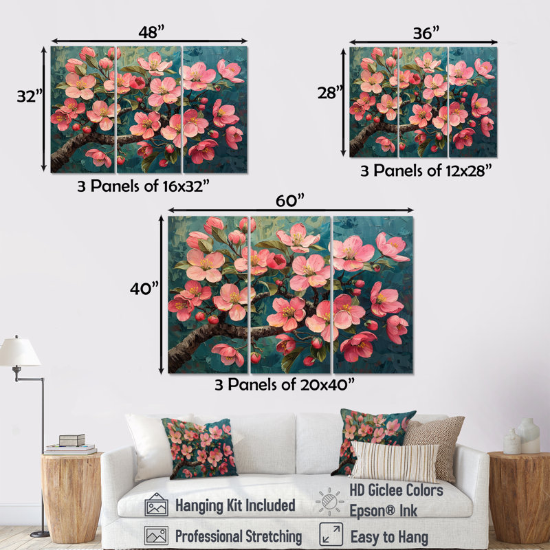 Lemire 3 pièces, Toile tendue, H 40 po x l 60 po x P 1 po