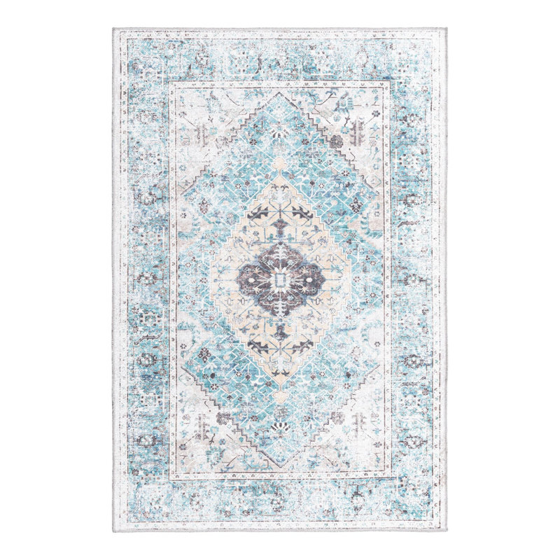 Olf Washable Oriental Indoor Rug, Rectangle 4' x 6'