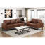 Sofa deux places contemporain en similicuir au chocolat avec rembourrage en mousse et pieds en bois apparents