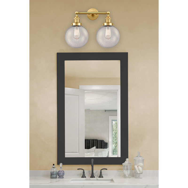 Clementina 2 - Light Dimmable Vanity Light, 6 Watt Vinage LED Bulb, Seedy, Satin Gold