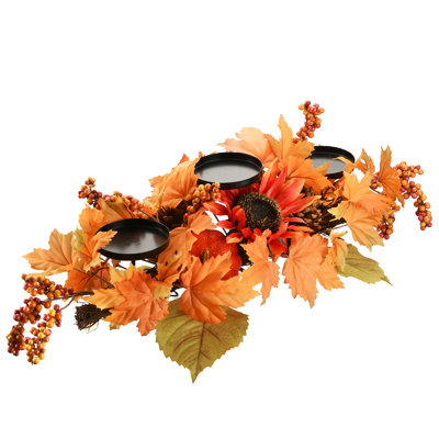 24" Harvest Maple Leaf Candleholder