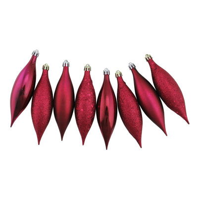 Shatterproof 4-Finish Christmas Finial Drop Ornament