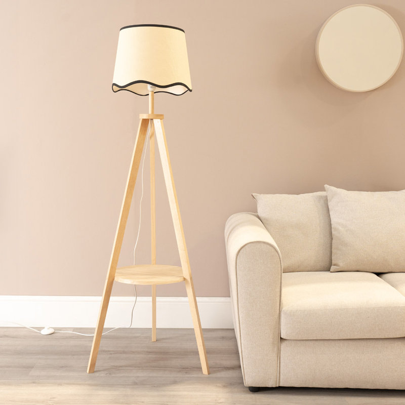 Ryelan 151cm Tripod Floor Lamp, No, Natural, Natural/Black