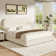 Manfred Boucle Upholstered Cloud Bed Frame with Rounded Corners Headboard, Soft Platform Bed Frame with Thickened Footboard