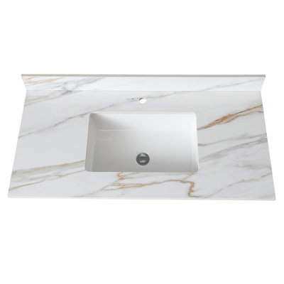 Évier encastré rectangulaire en pierre frittée encastrable