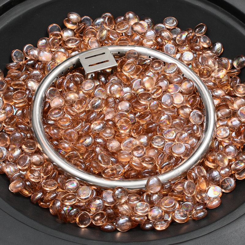 Verre de foyer rond réfléchissant 0,79 po / 11 lb, Doré