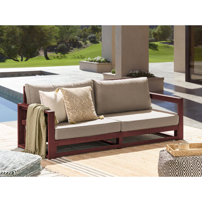 Sione 184cm Wide Mahogany Loveseat with Cushions