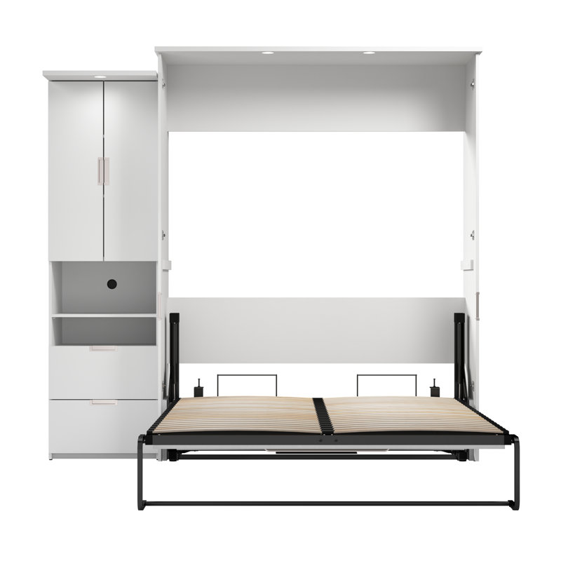 Oneybrook Murphy Bed with Desk and Storage Cabinet, Queen