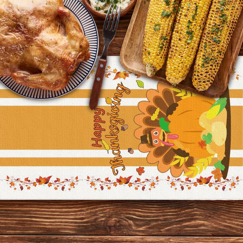 Chemin de table Thanksgiving Turquie, chemin de table d'automne pour décoration de maison de vacances à la maison, extérieur et intérieur