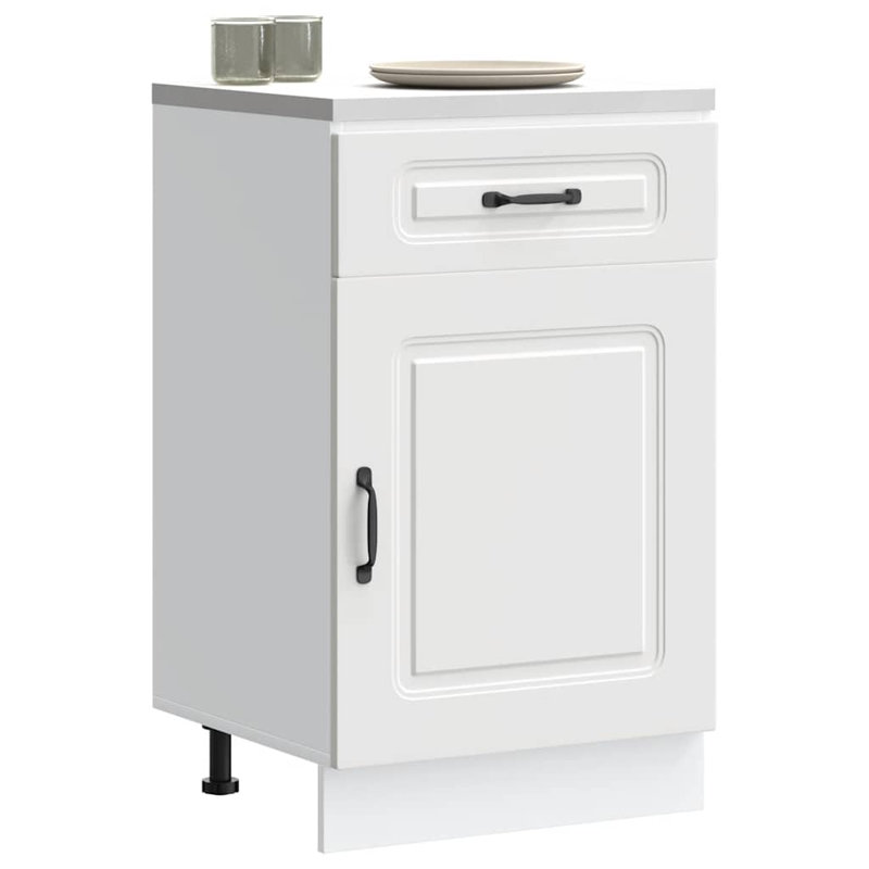 Kitchen Base Cabinet Kalmar Engineered Wood, 81.5cm H x 50cm W x 46cm D, White