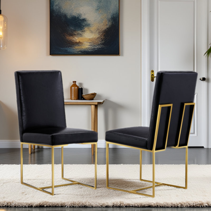 Chaise d'appoint rembourrée en similicuir de luxe H 18,5 po Lajra