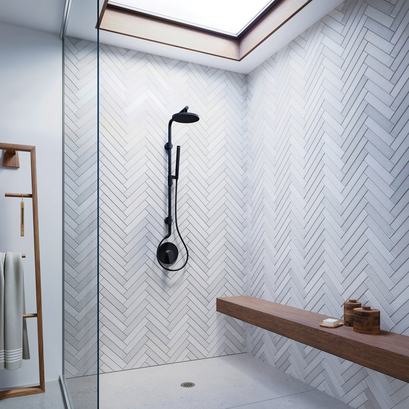Système de douche en laiton Kona, Noir mat