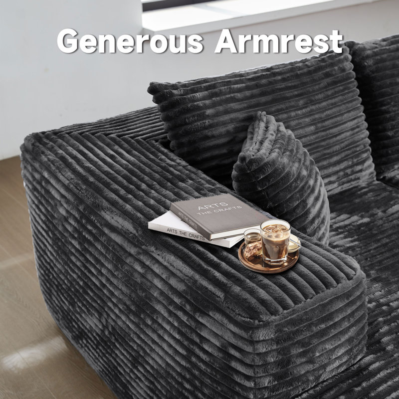 Kustas 2 - Piece Upholstered Boneless Compression Sectional with Pillow, No Assembly Required Sleeper Sofa, Free Combination Sofa Bed for Living Room