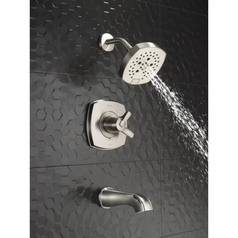 Garniture de robinet de baignoire et douche Stryke 17 Series avec inverseur et technologie H2Okinetic, Inoxydable