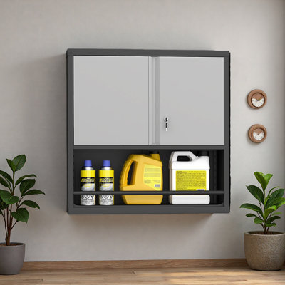 Armoire de rangement en métal avec 2 portes réglables pour garde-manger en métal
