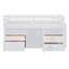 Lit mezzanine simple avec 4 tiroirs, armoire et tablettes sous le lit, lit mezzanine avec rangement blanc pour enfants, conception peu encombrante-953232266
