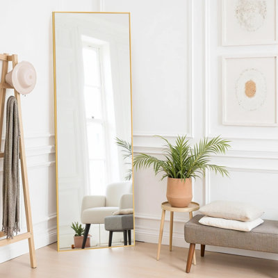 Full Length Mirror, Floor Mirror Standing Hanging Or Leaning Against Wall, Suitable For Bedroom