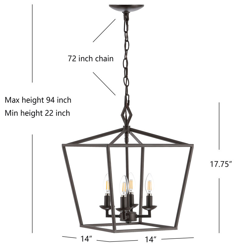 Luminaire suspendu géométrique à 4 lumières Fawnlily