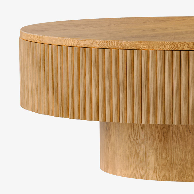 Table basse à caisson Sharna, H 13,78 po x l 31 po x P 31 po, Naturel
