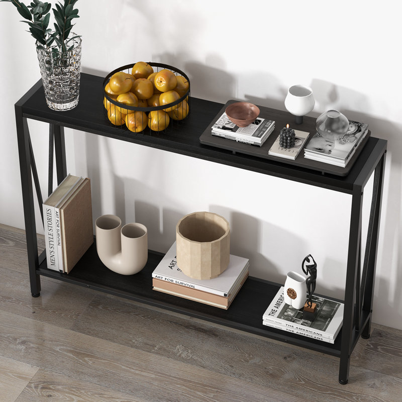 Ajaypal 109.98cm Console Table, Black
