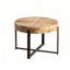 Table basse ronde en bois massif rétro Burlywood