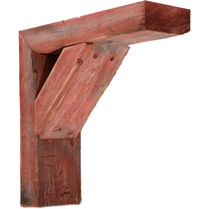 Support campagne rétro, Rouge usé, H 10 po x l 3,5 po x P 10 po