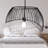 19.5"W Lisa Industrial Black and White Dome Shade Pendant
