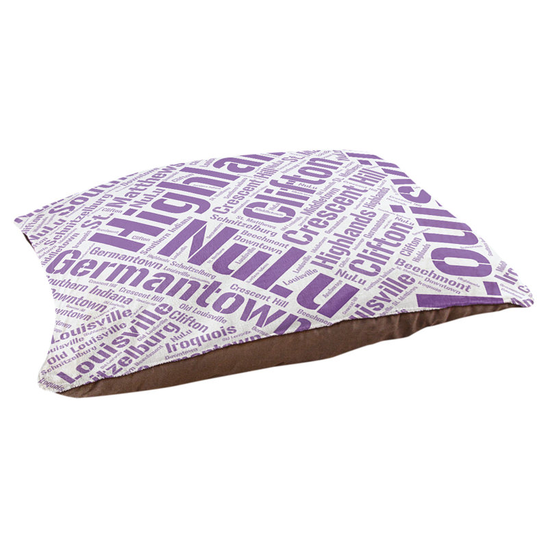 Coussin de chien « districts », Moyen (H 9,5 po x l 28 po x P 18 po), Mauve, Louisville