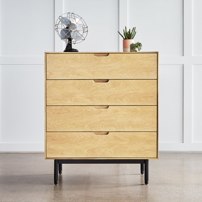 Munro 4 Drawer Dresser, White Oak