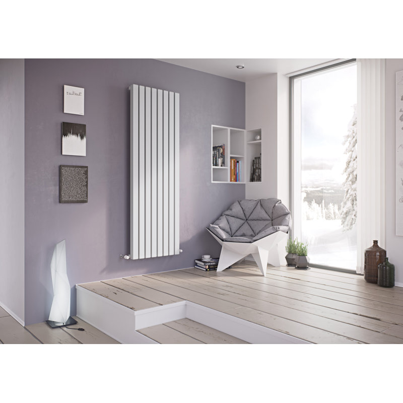 Andy Vertical Designer Radiator, White, 60 cm H x 58.5 cm W x 11.9 cm D