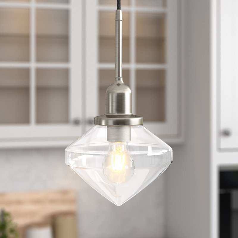Chareen 1 - Light Single Pendant, Clear, Brushed Nickel