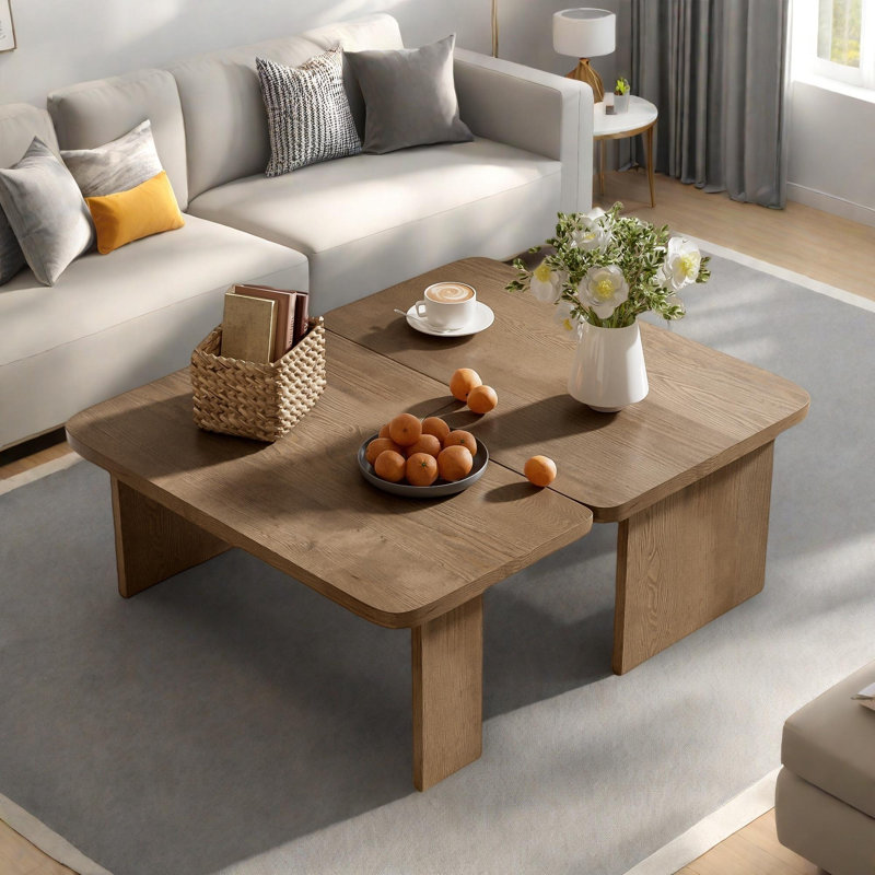 Ensemble de tables basses modernes Modernes, Naturel