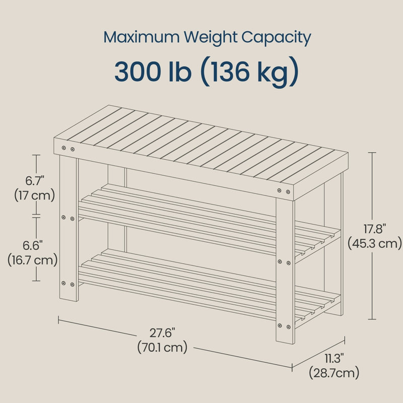 Banc de rangement pour chaussures 2 niveaux