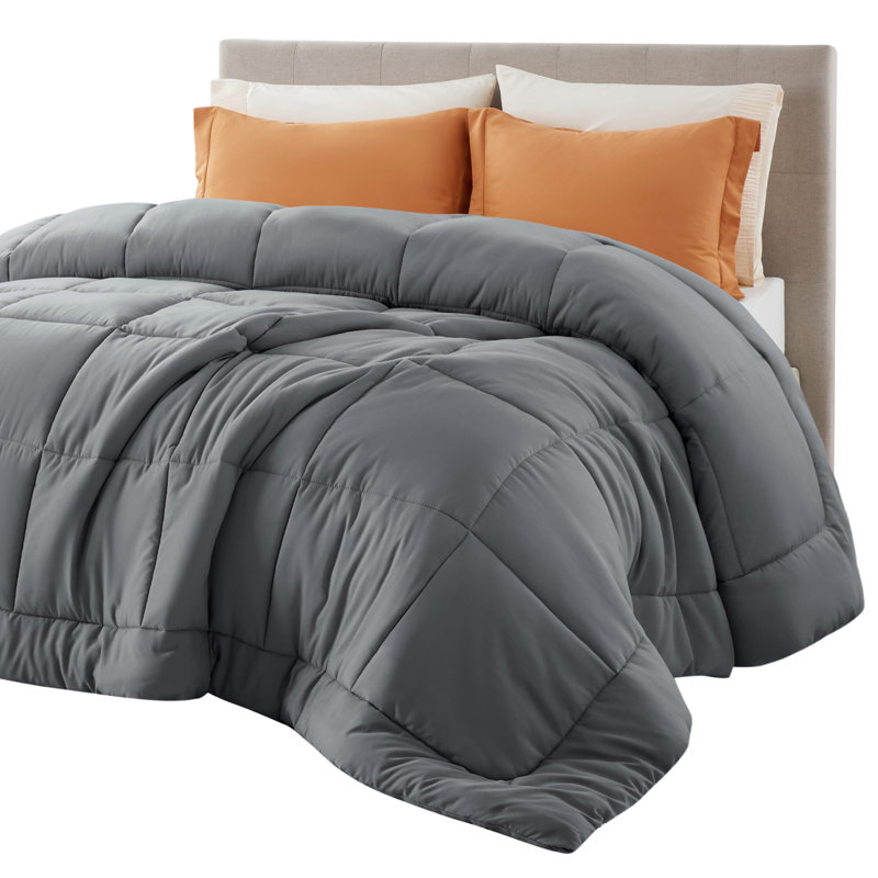 Bedsure Full Box-Stitch Down Alternative Duvet Insert – Gray , All-Season Comforter, Full Comforter, Gray