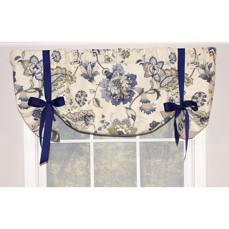 Cantonnière floral l 48 po, Bleu