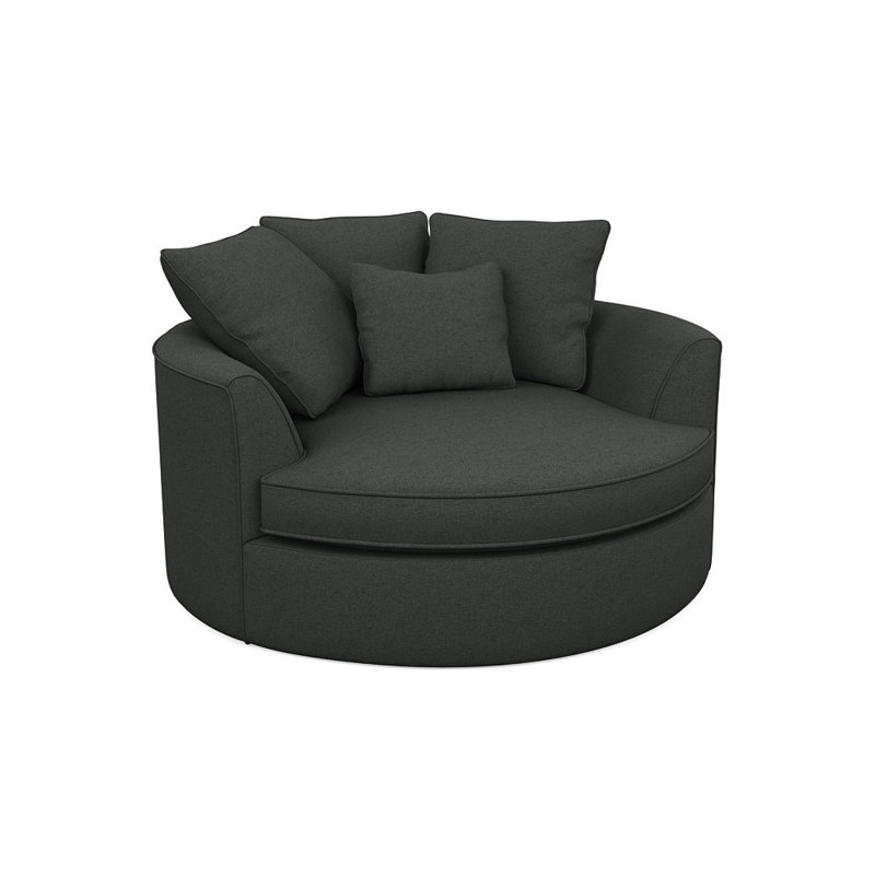 Ashonte Upholstered Barrel Chair, Entice Steel