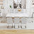 White Dining Table Featuring Marble Pattern, Suitable For 8 - 10 People And As A Computer Workbench, Safe, Fits Kitchen Patio Pattern Table, Multi Functional Office Discussions