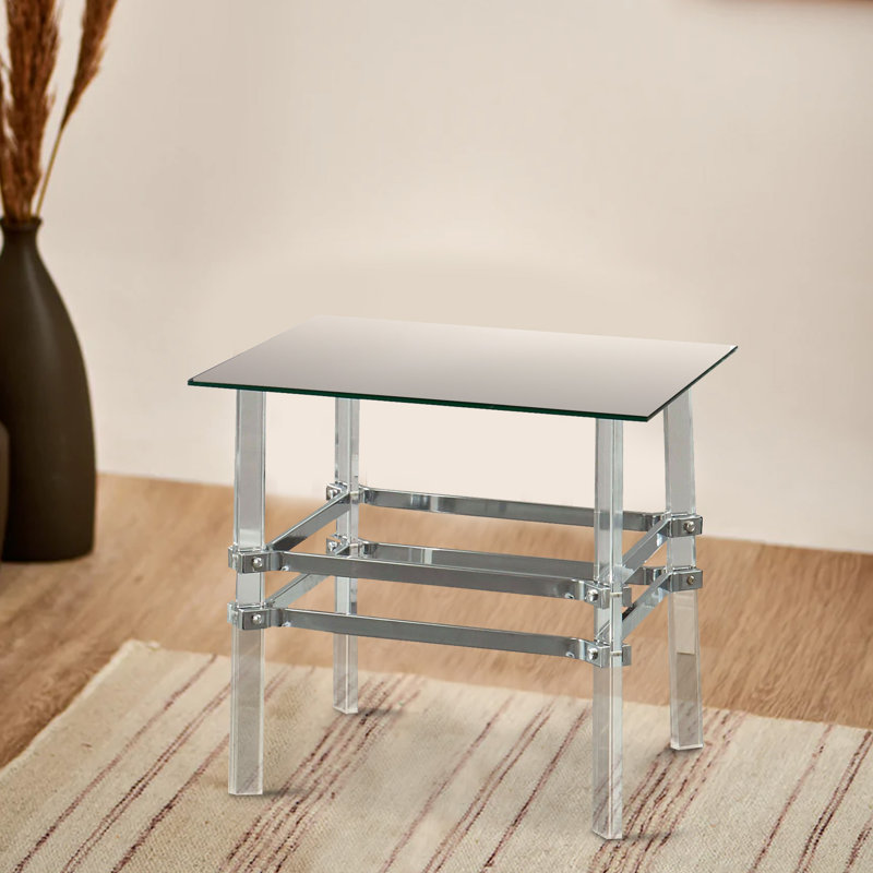 Breide Glass Top End Table