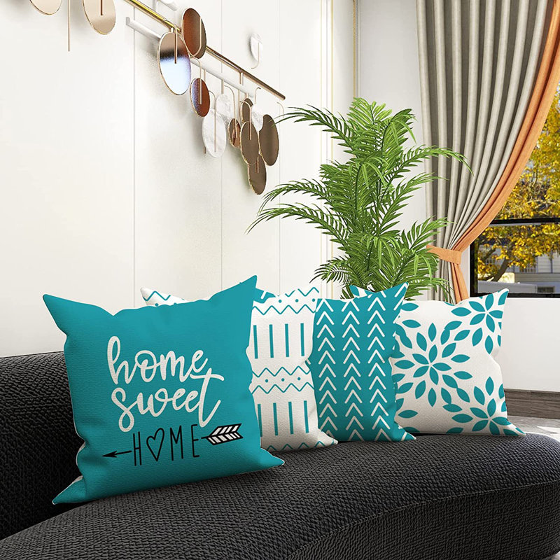 Geometric Linen Outdoor Pillow Cover
