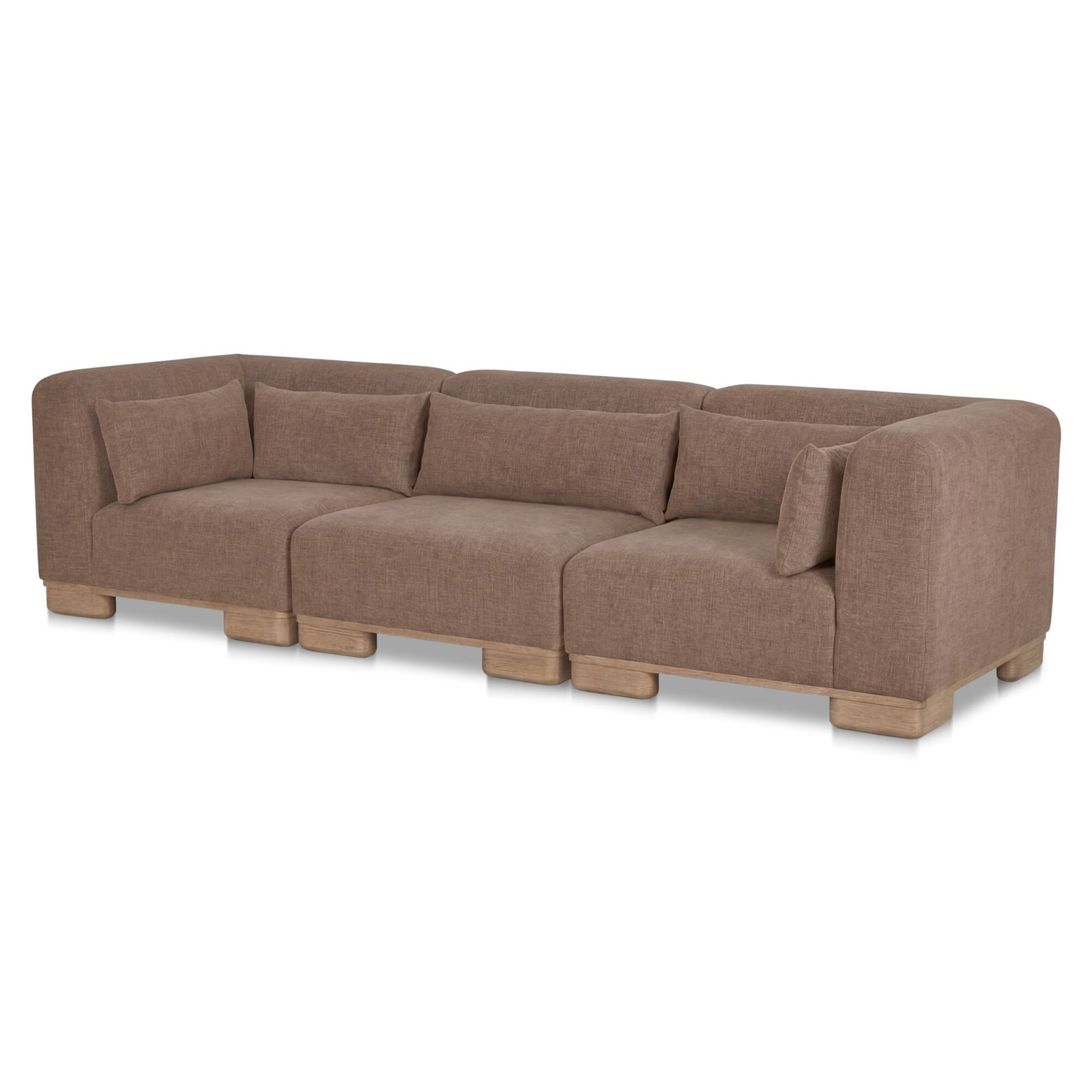 Beau Modular Corner Sectional, 30" H x 115" W x 40" D, Brown