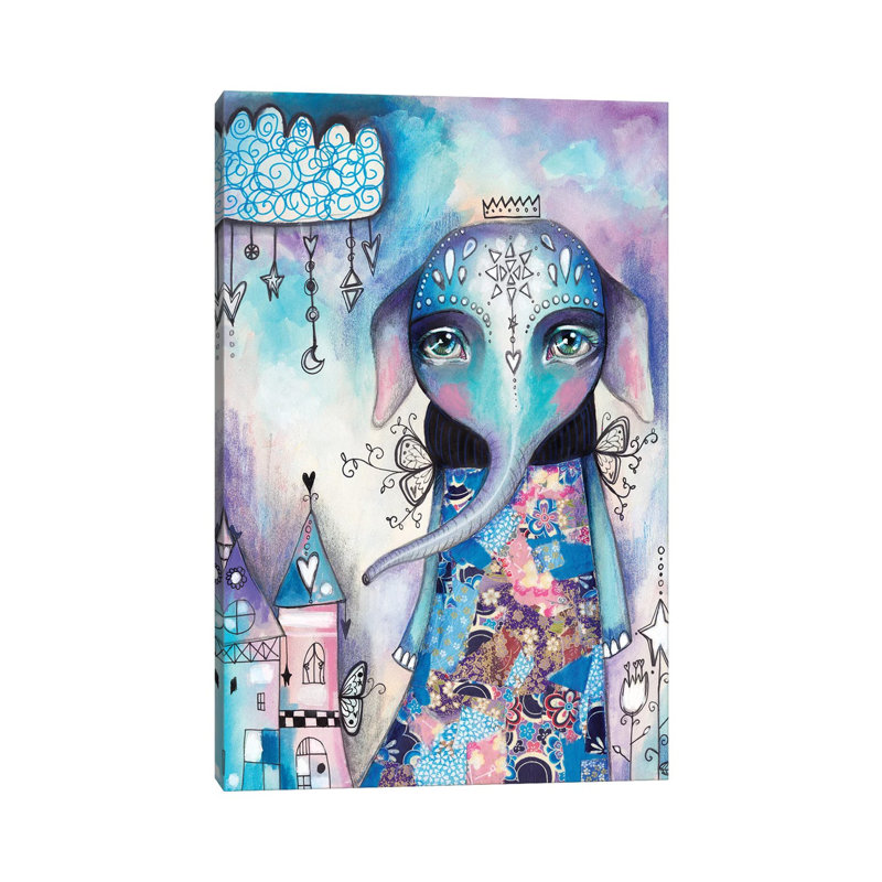 Elephant Of Love by Tamara Laporte - Print on Canvas, Wrapped Canvas, 101.6 cm H x 66.04 cm W x 3.175 cm D