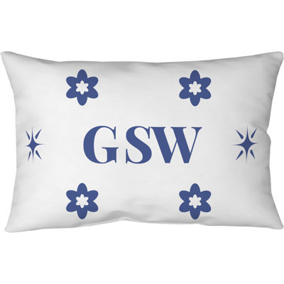 Coussin intérieur / extérieur soufflé et fermé Golden State Basketball Colors Blue White Blue 25 po x 18 po