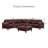 Spacious Modular Burgundy Sectional Sofa Breathable Pu Leather For Modern Home