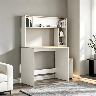 Sturdy Computer Desk PC Workstation with 5 Storage Shelves