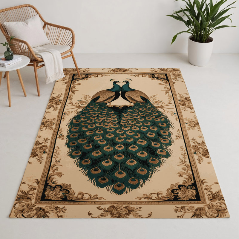 Tapis d'intérieur et d'extérieur brun français, Rectangle 9 pi x 12 pi