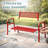 Heavy Duty Steel Patio Bench for 2 Persons, 790 lbs Capacity, Weather Resistant Geometric Backrest Seating, Outdoor Yard Furniture (Red)-1002993522
