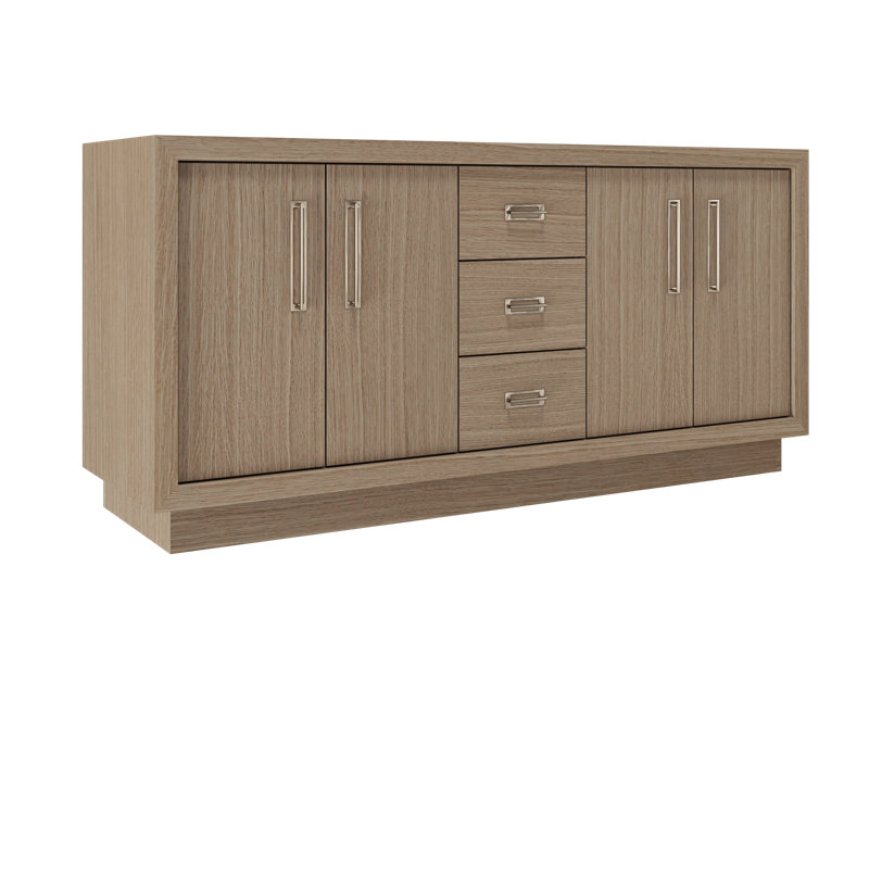 Avalon Double Bath Vanity, Natural Weathered, Satin Nickel, 72"