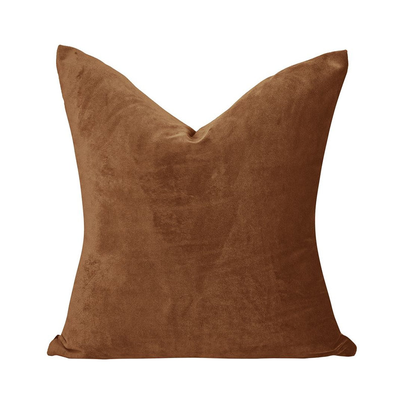 Matte Velvet Cushion Cover - 1 Pc, Safety Orange, 46cm x 46cm